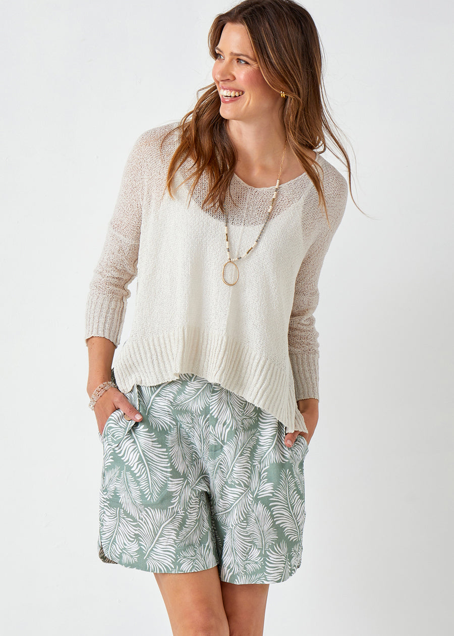 Knit Relaxed V-Neck Sweater