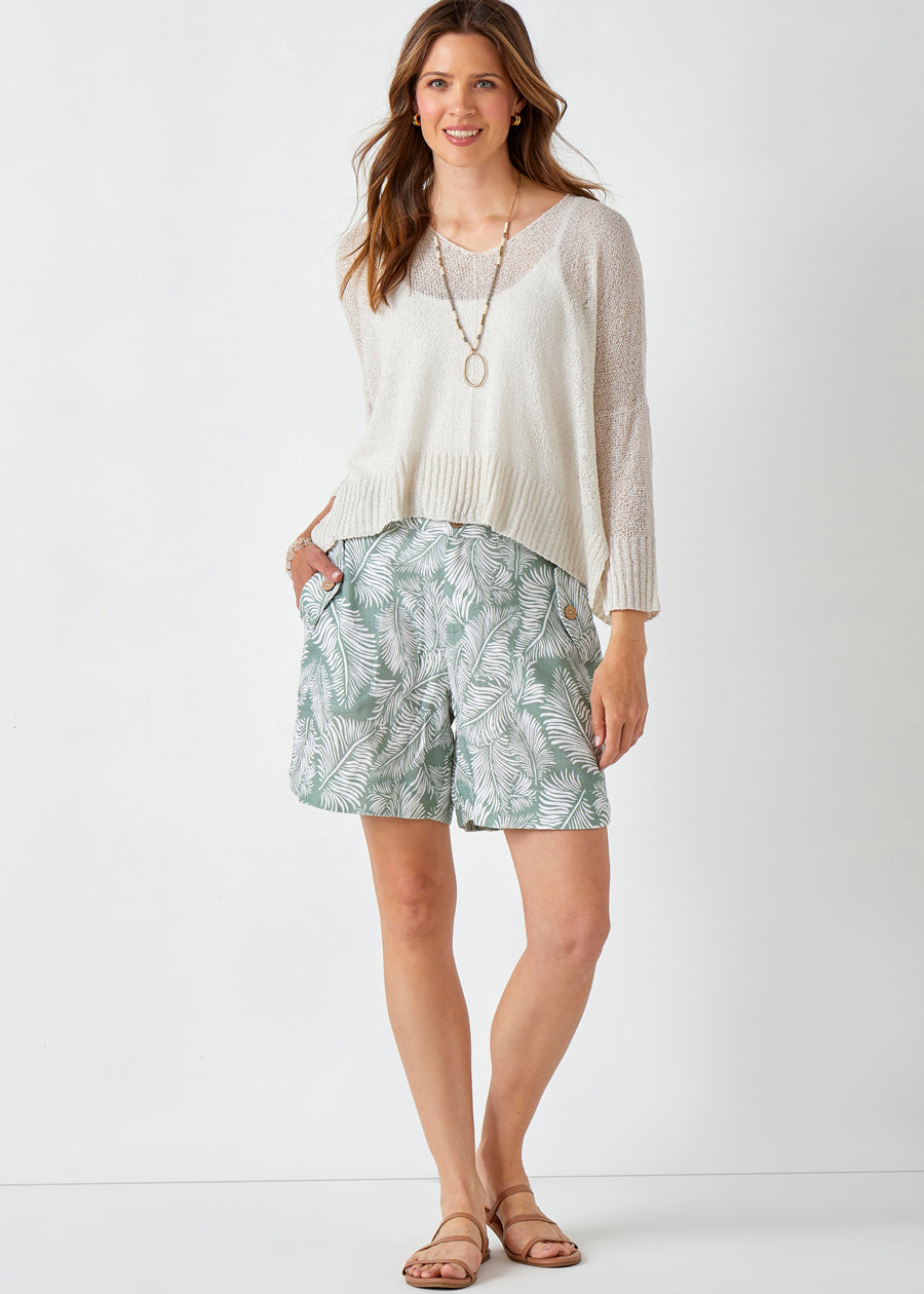 Knit Relaxed V-Neck Sweater