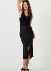 Slit Cargo Midi Skirt