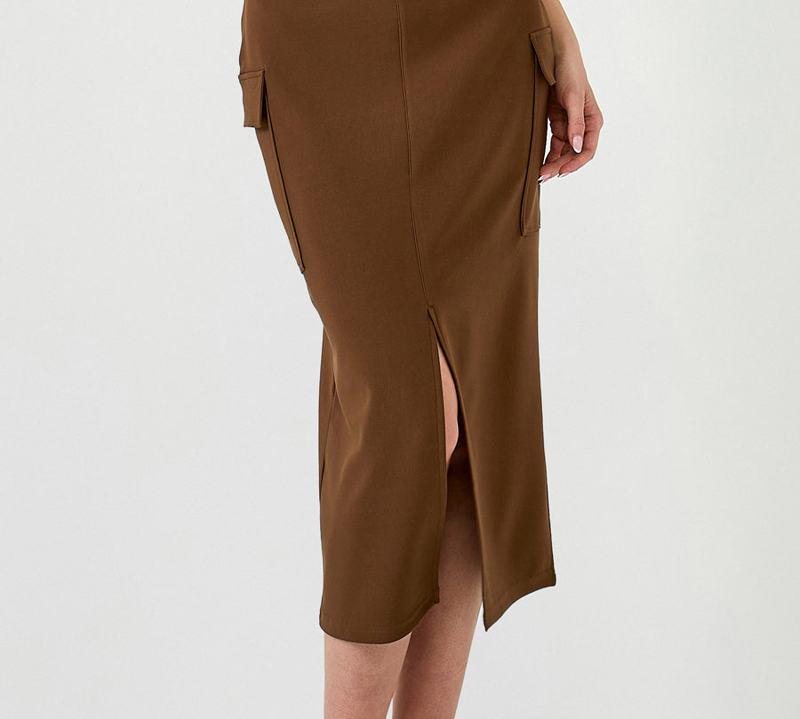 Slit Cargo Midi Skirt