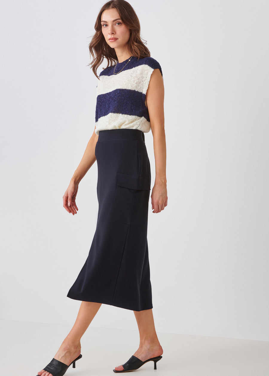 Slit Cargo Midi Skirt