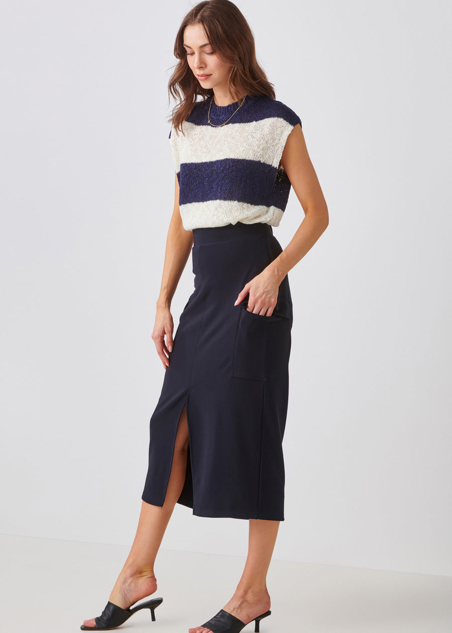 Slit Cargo Midi Skirt