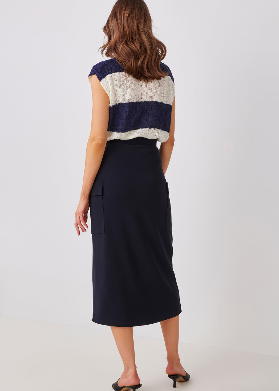 Slit Cargo Midi Skirt