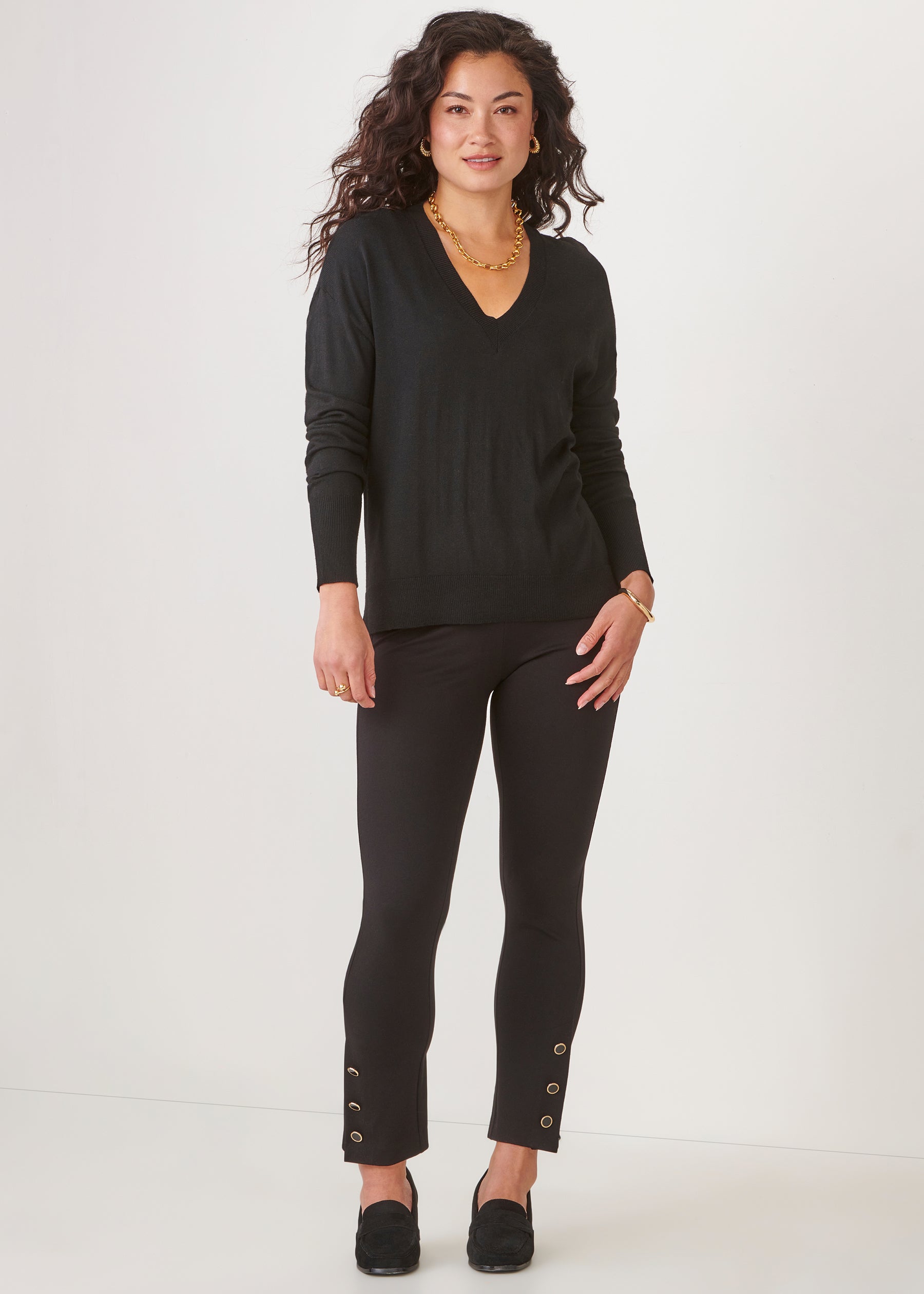 Cashmere Blend Relaxed V-Neck Sweater