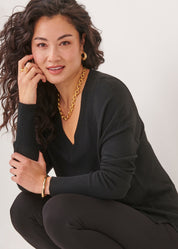 Cashmere Blend Relaxed V-Neck Sweater