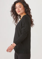 Cashmere Blend Relaxed V-Neck Sweater
