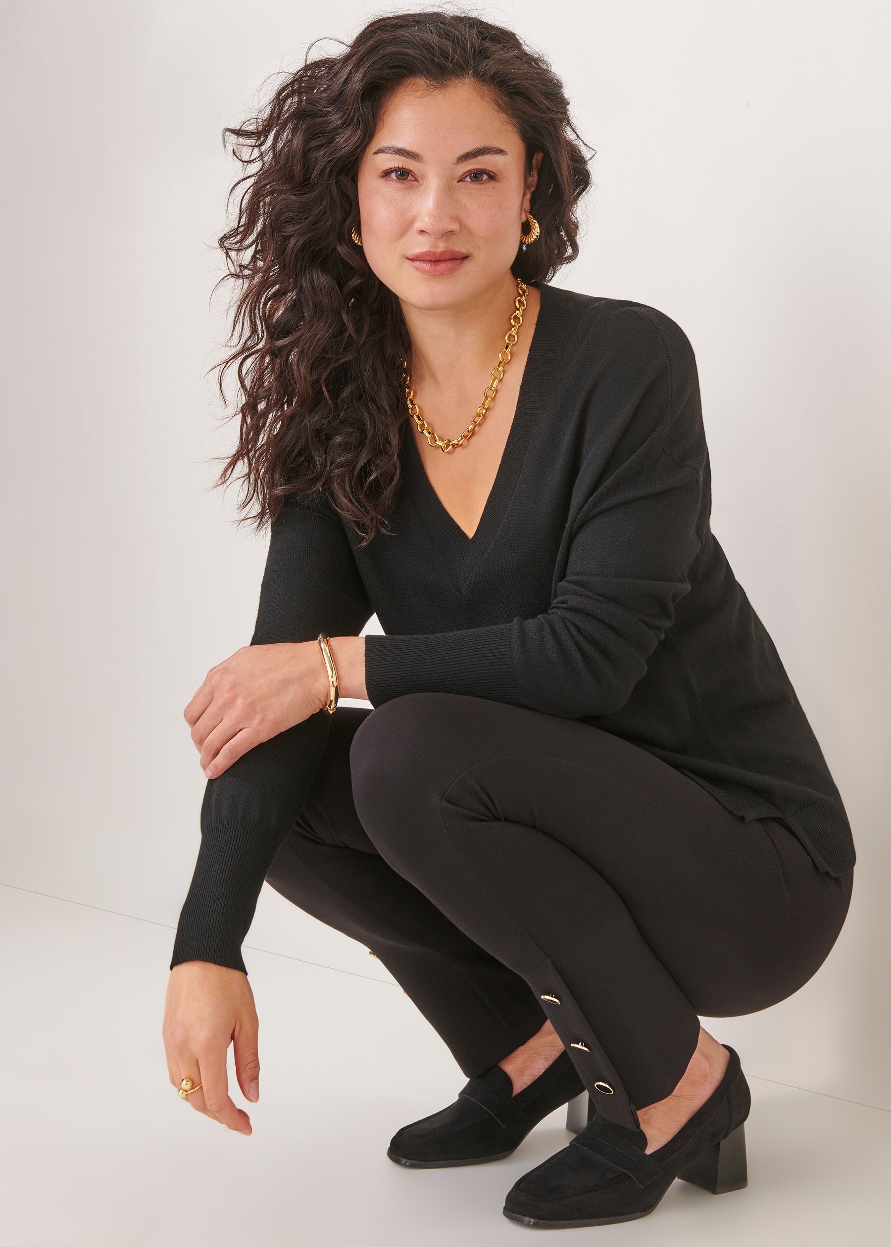 Cashmere Blend Relaxed V-Neck Sweater