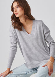 Cashmere Blend Relaxed V-Neck Sweater
