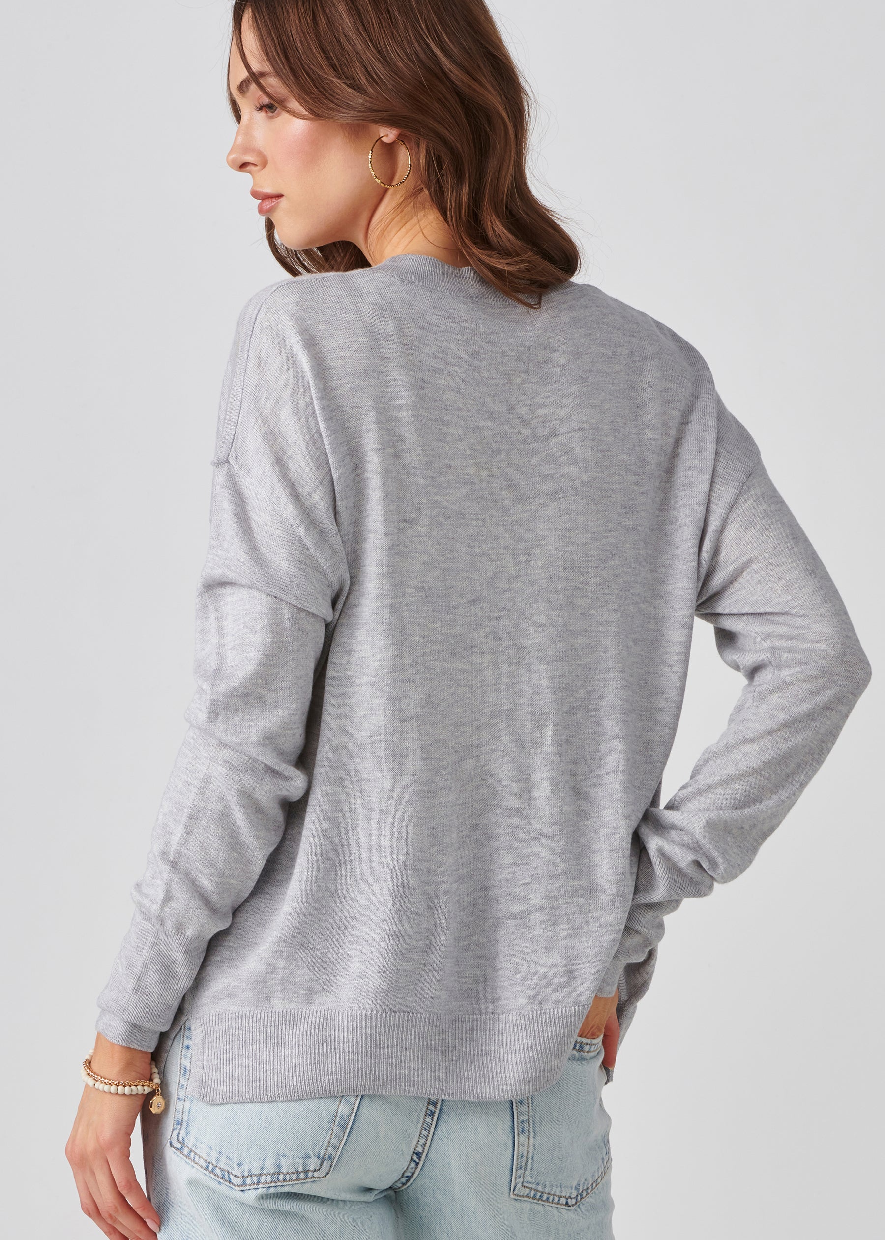 Cashmere Blend Relaxed V-Neck Sweater