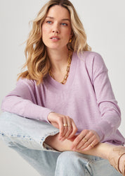 Cashmere Blend Relaxed V-Neck Sweater