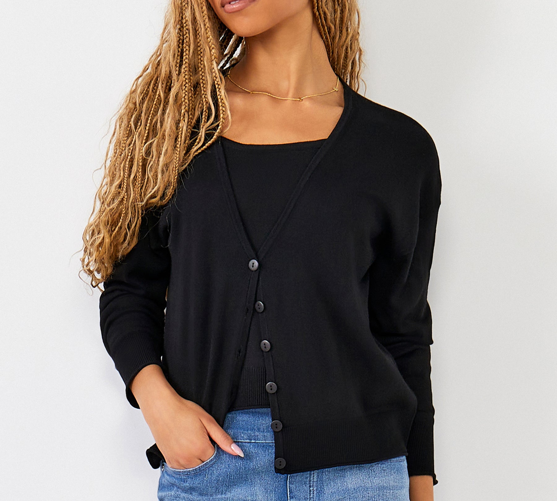 Cashmere Blend V-Neck Cardigan