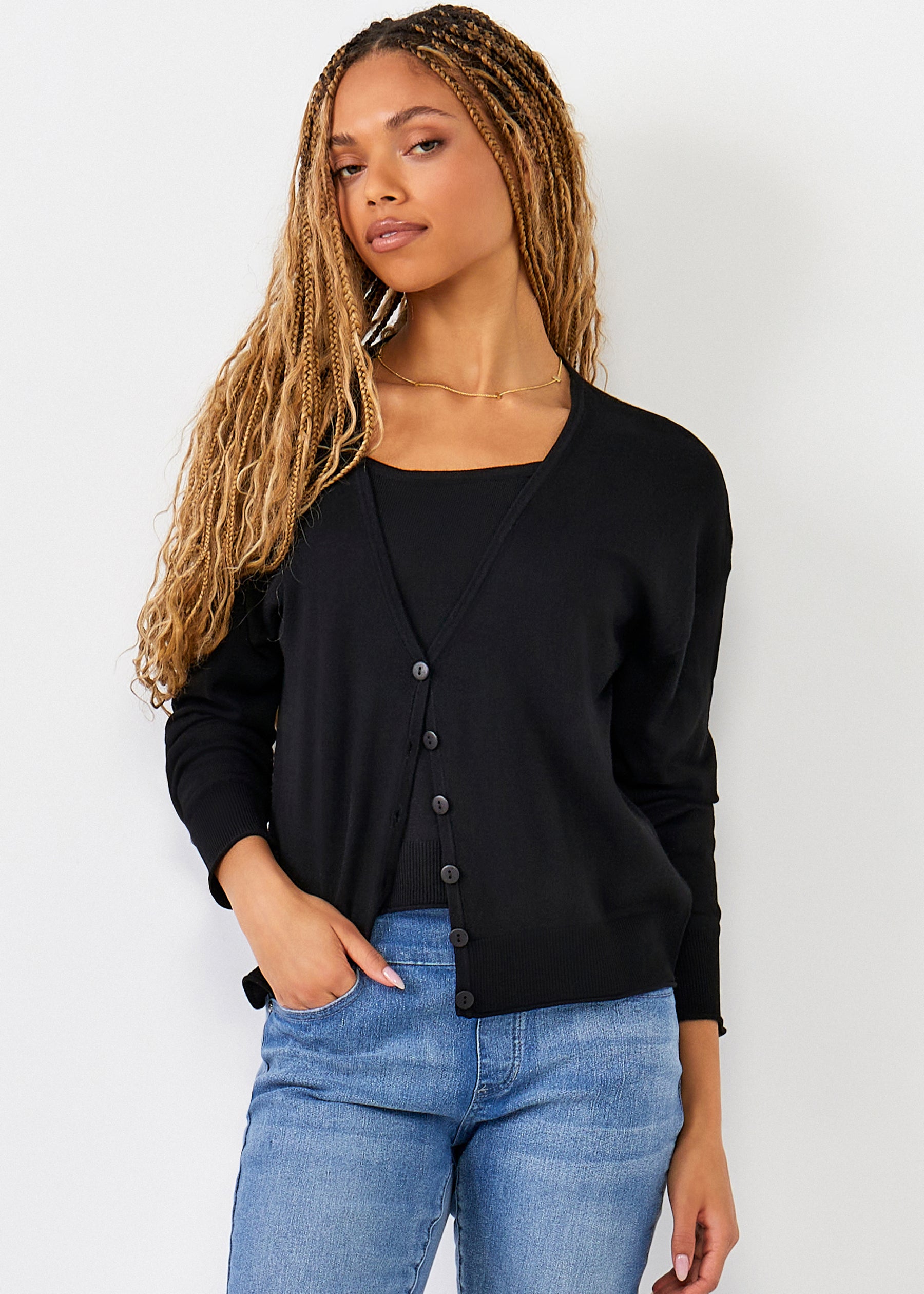 Cashmere Blend V-Neck Cardigan