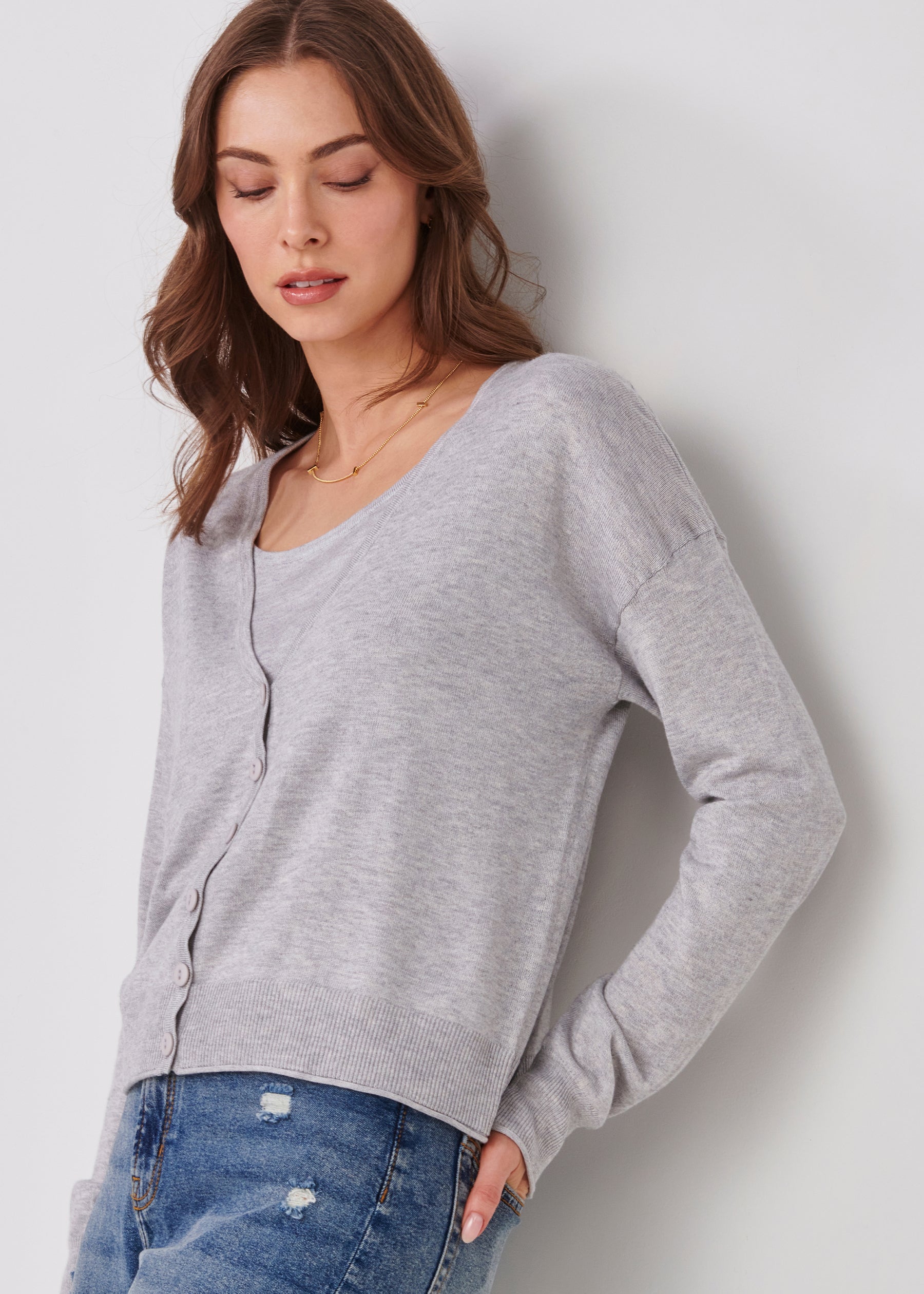 Cashmere Blend V-Neck Cardigan