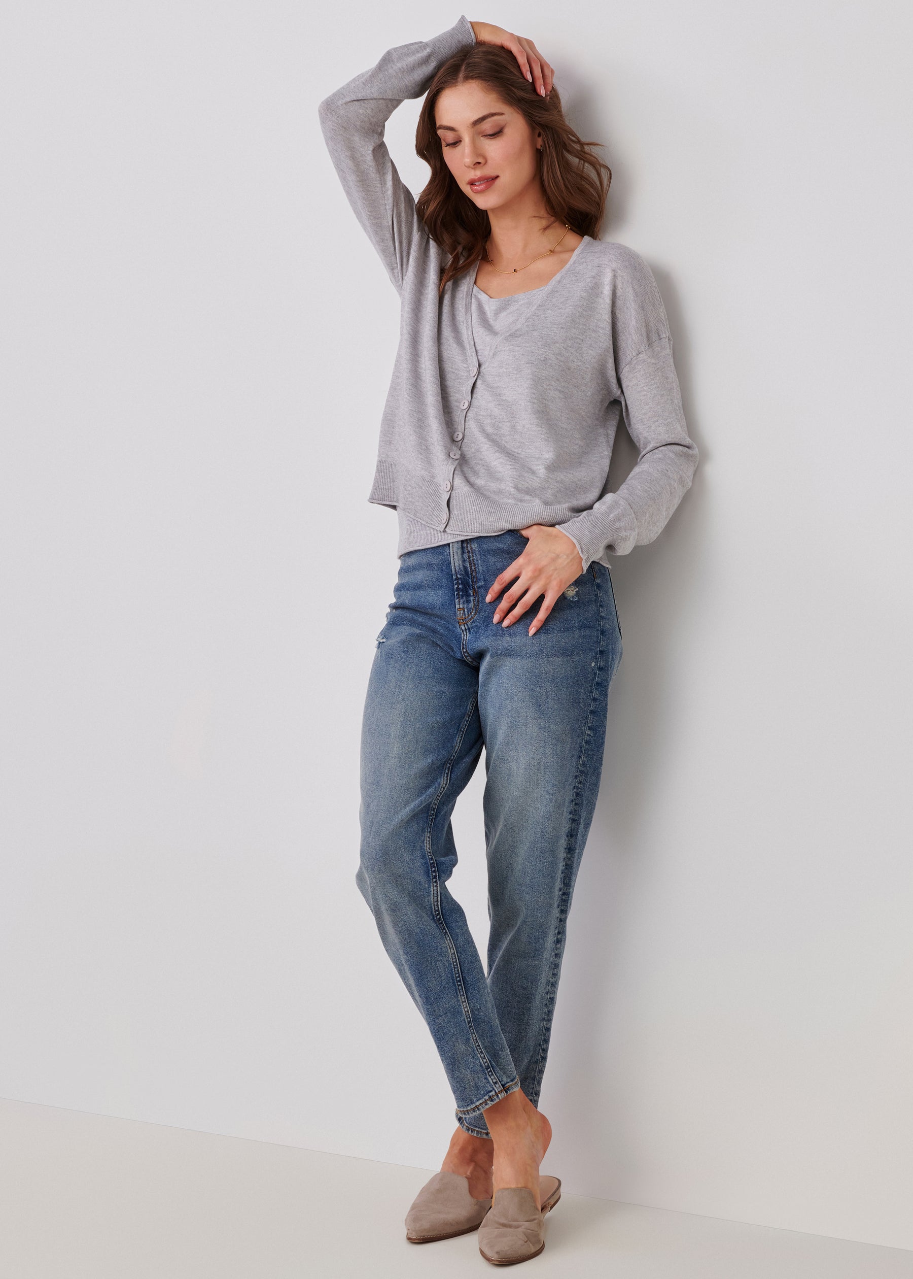 Cashmere Blend V-Neck Cardigan