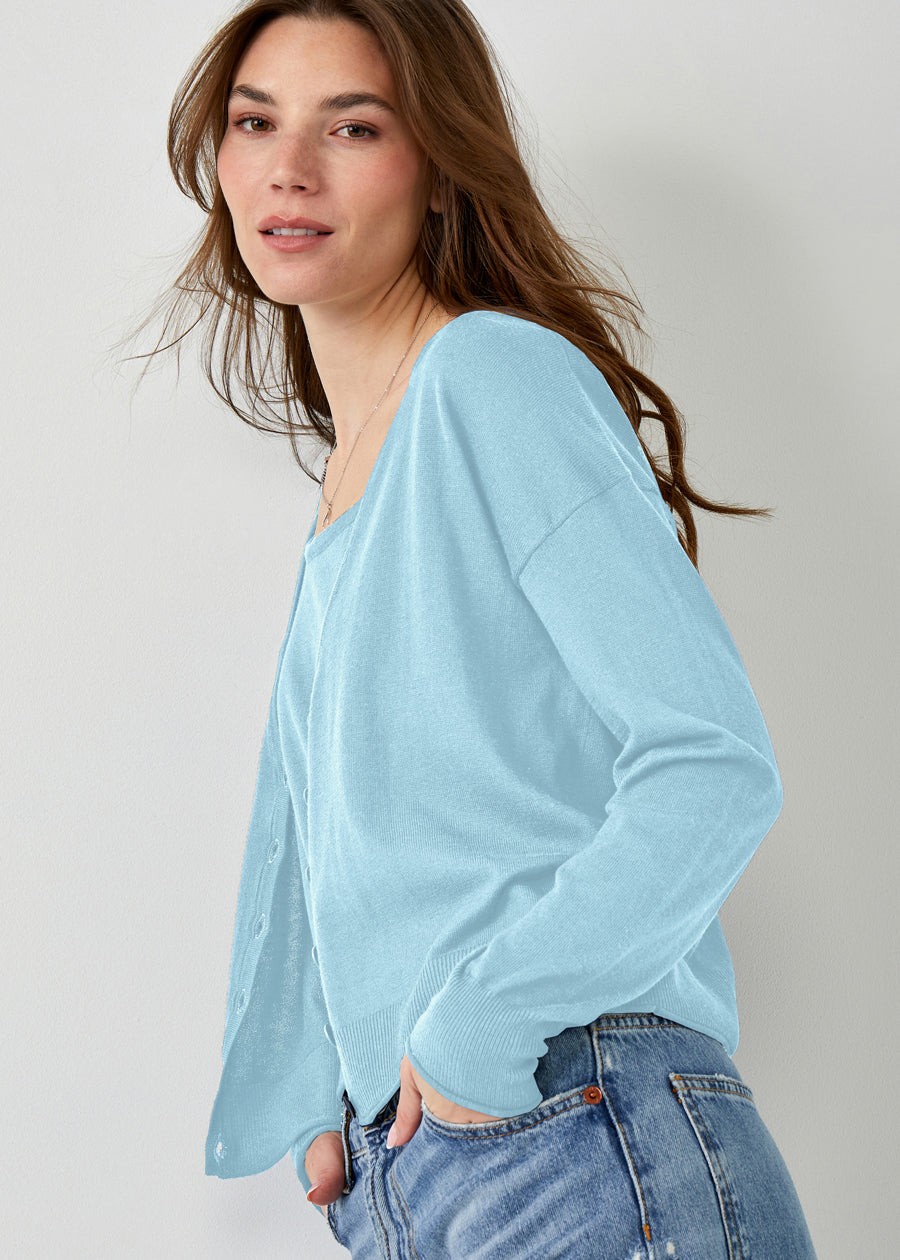 Cashmere Blend V-Neck Cardigan