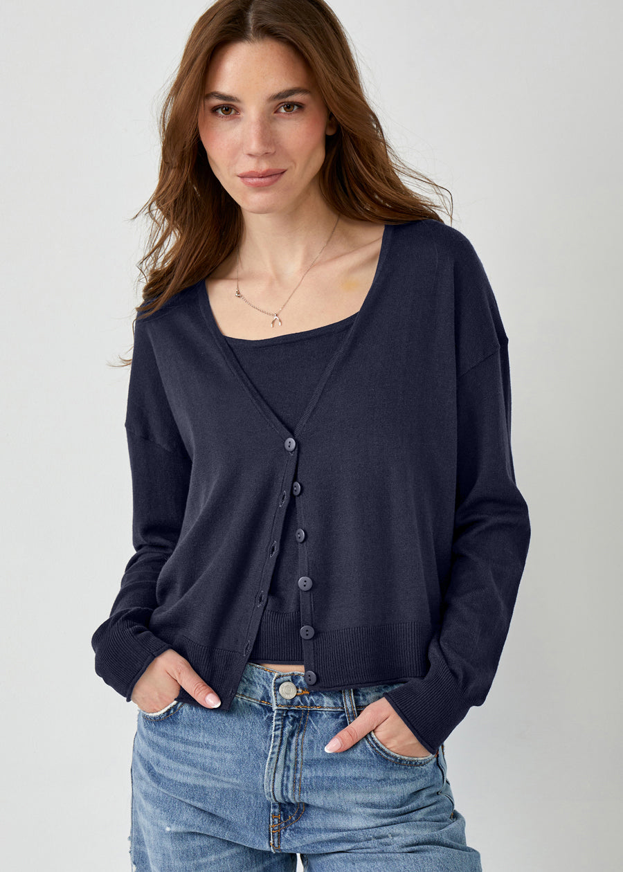 Cashmere Blend V-Neck Cardigan