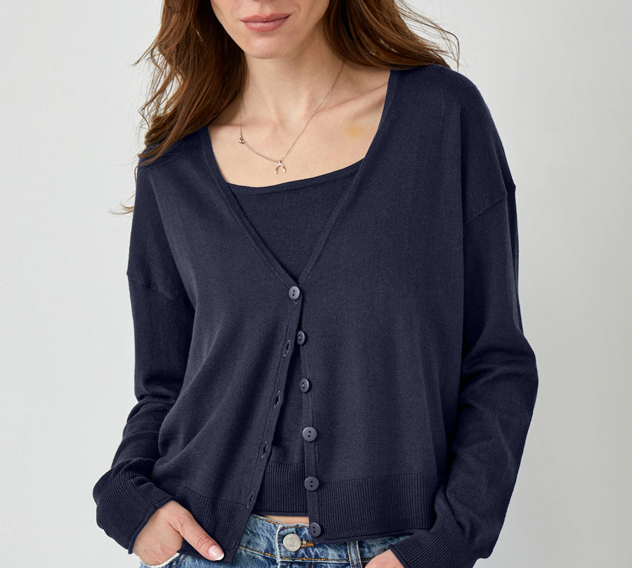Cashmere Blend V-Neck Cardigan