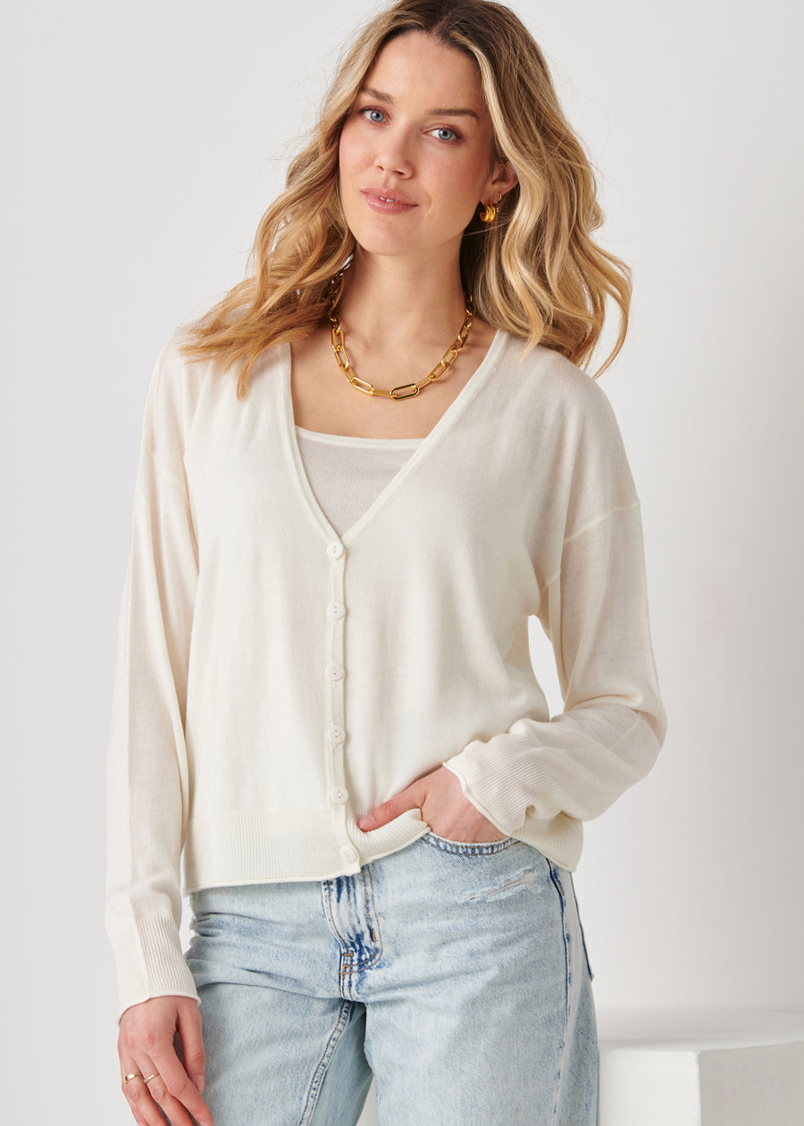 Cashmere Blend V-Neck Cardigan