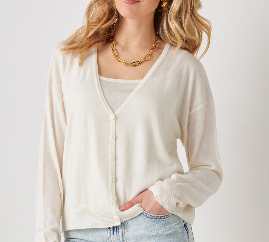 Cashmere Blend V-Neck Cardigan