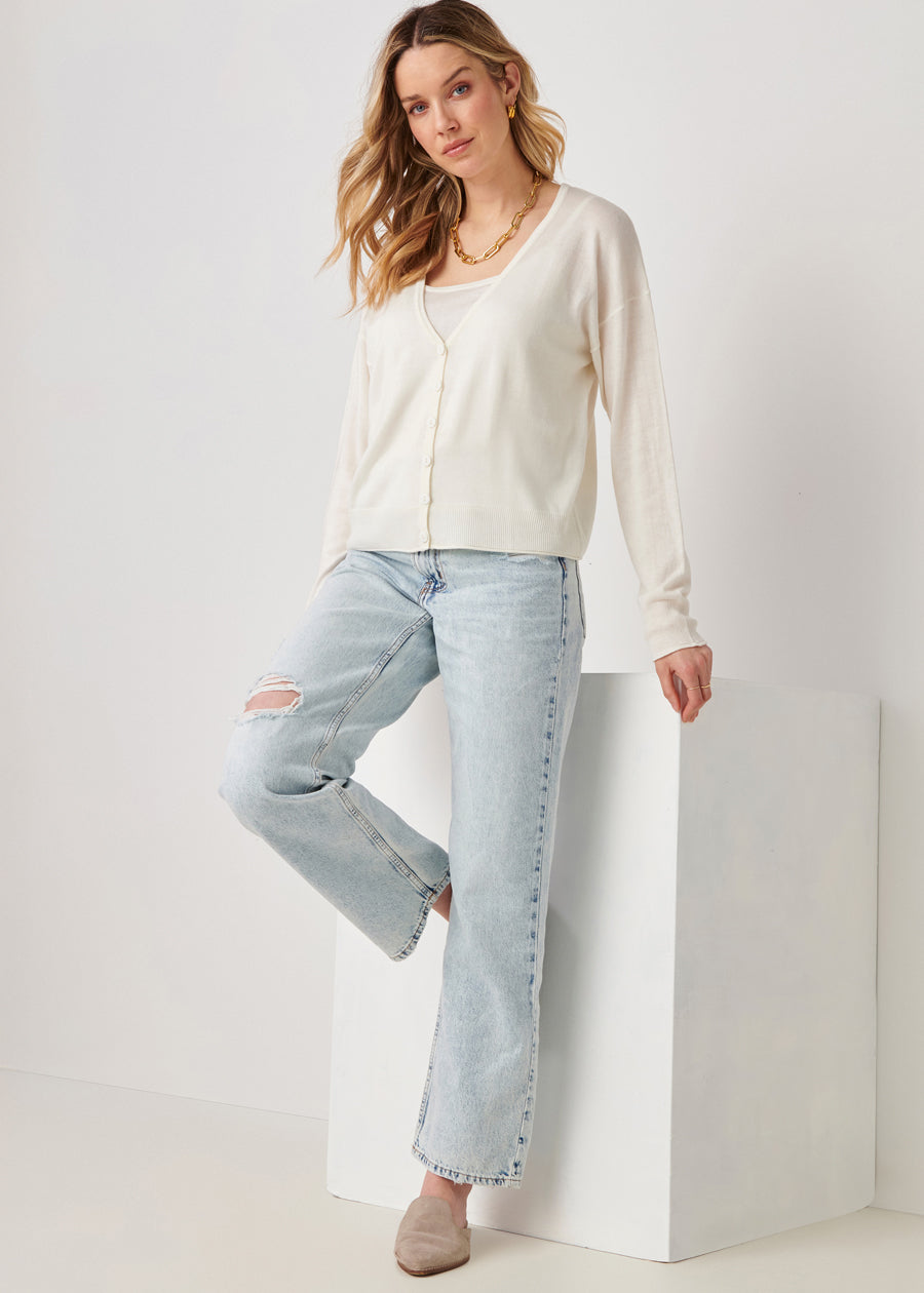 Cashmere Blend V-Neck Cardigan