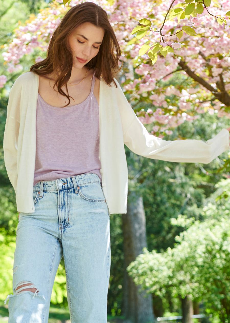 Cashmere Blend V-Neck Cardigan
