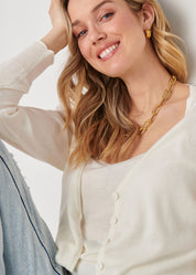 Cashmere Blend V-Neck Cardigan