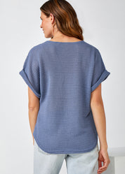 Lace Crew Short Sleeve Top