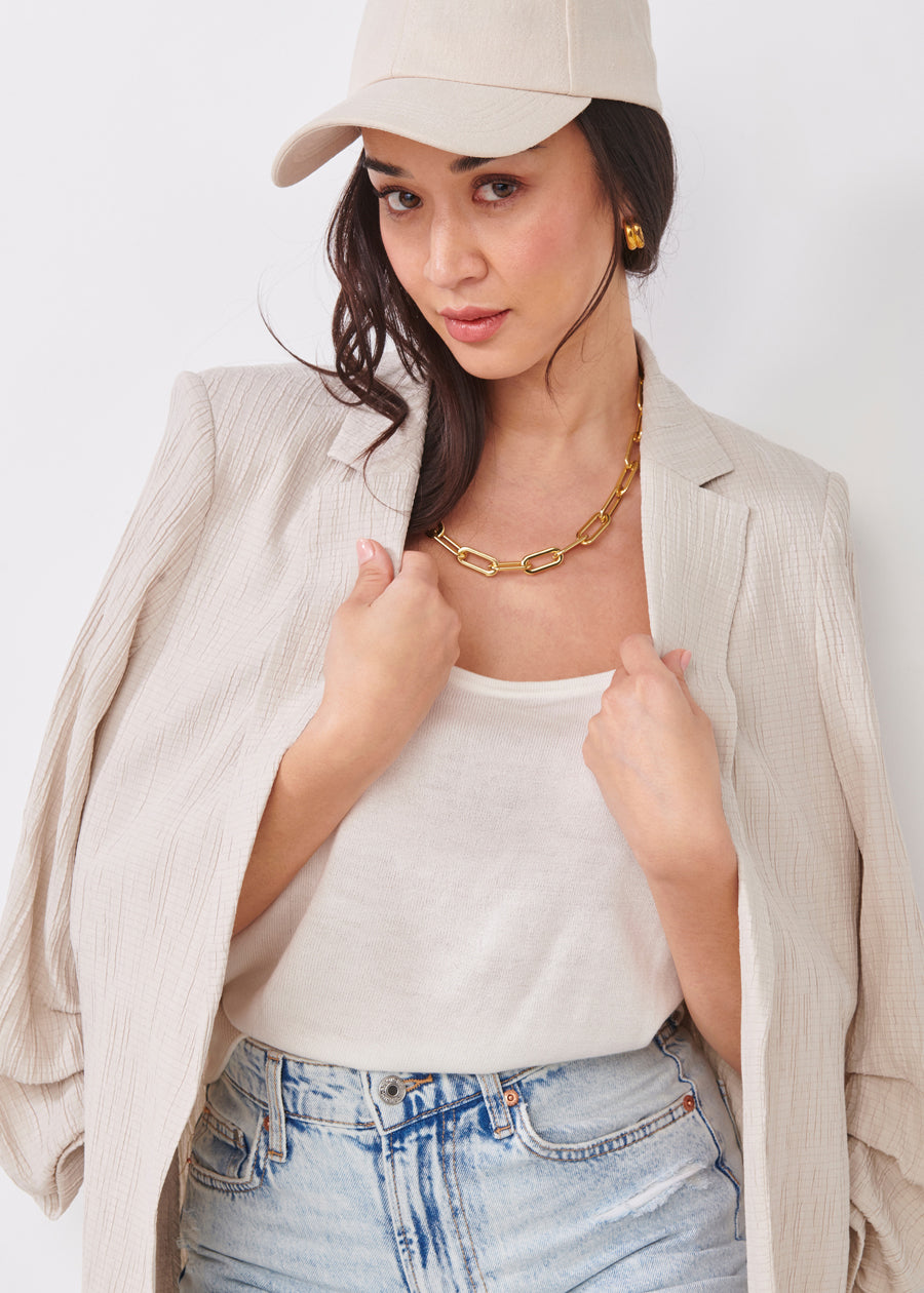 Ruched Sleeve Lightweight Jacket