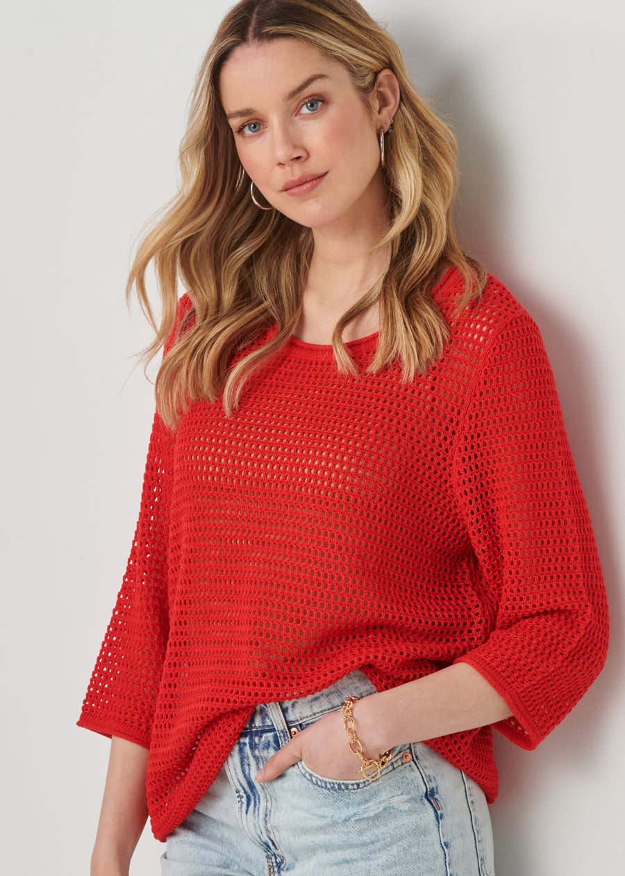 Knit Mesh Sweater