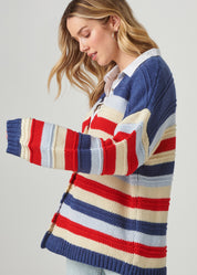 Chunky Stripe Knit Cardigan