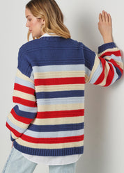 Chunky Stripe Knit Cardigan