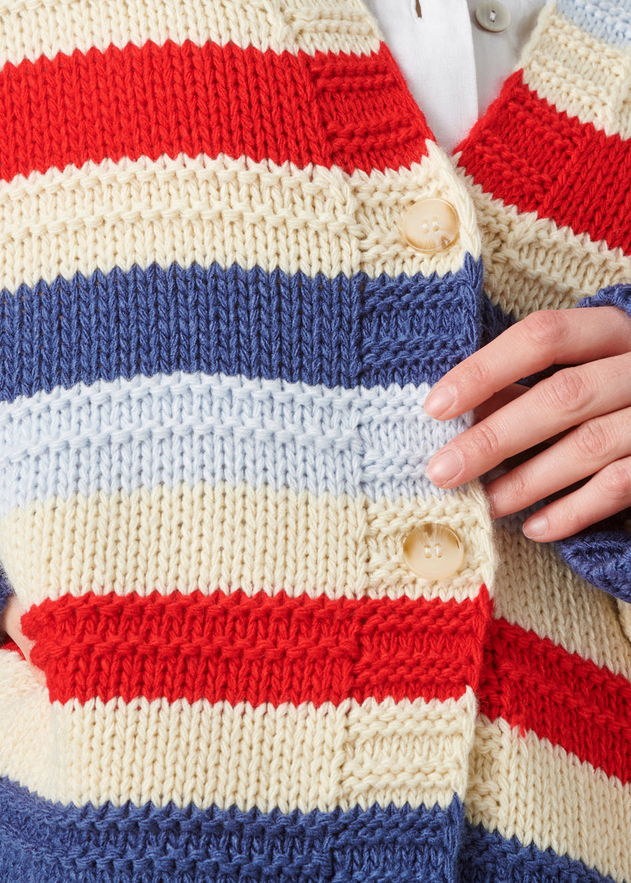 Chunky Stripe Knit Cardigan