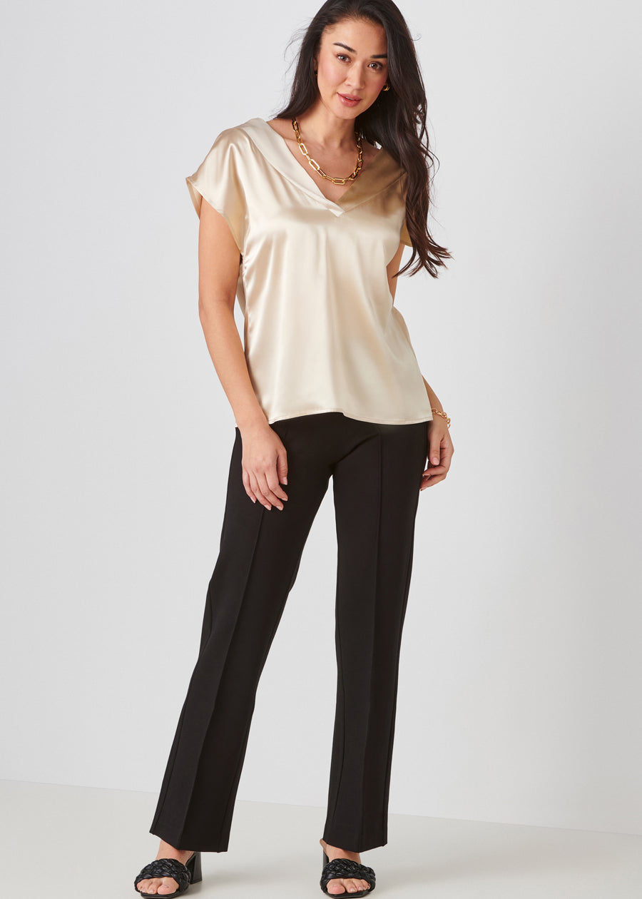 Satin Cap Sleeve Top