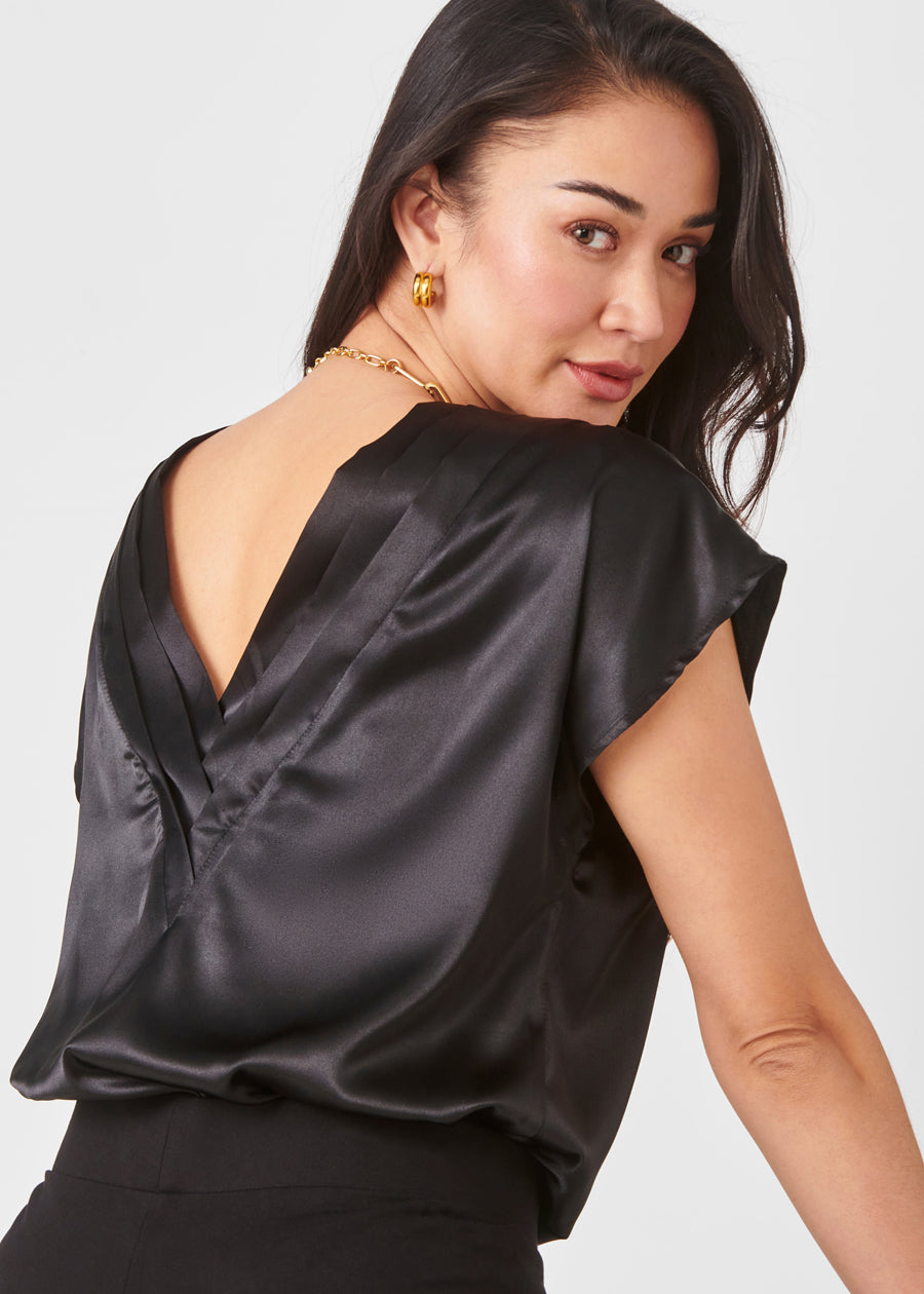 Satin Cap Sleeve Top