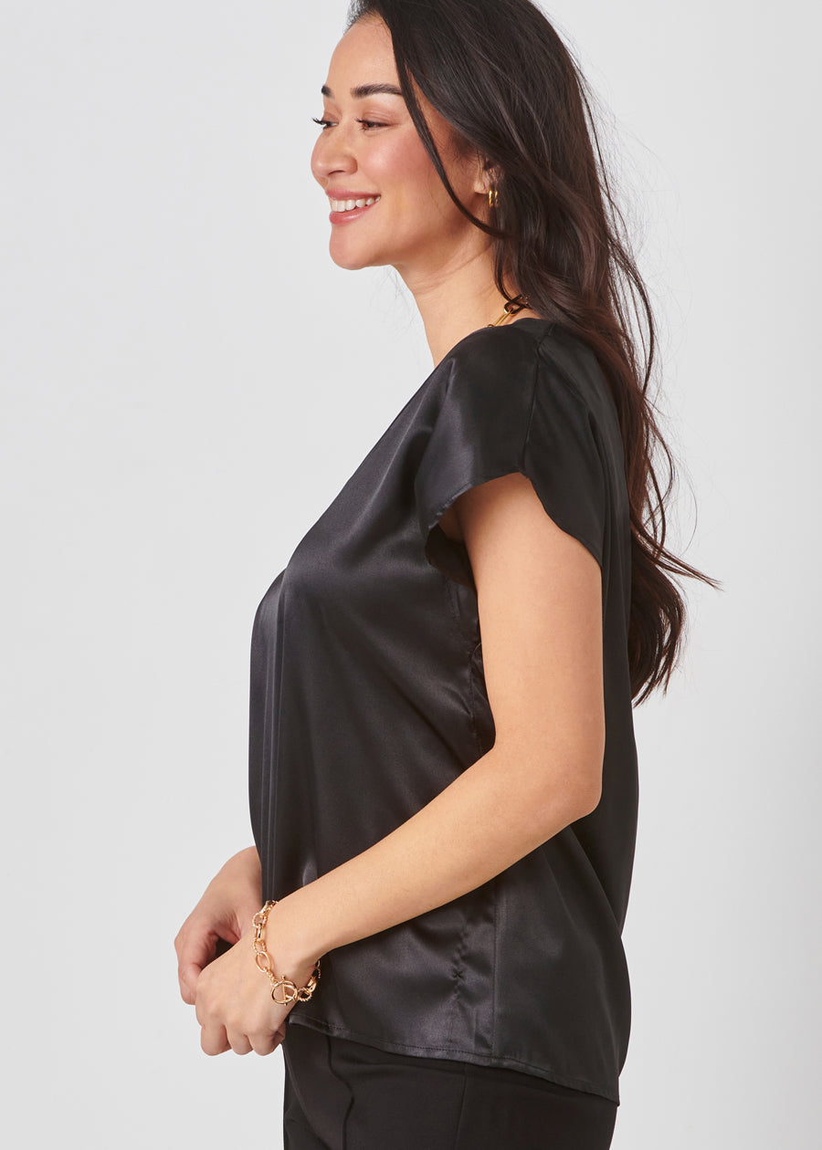 Satin Cap Sleeve Top