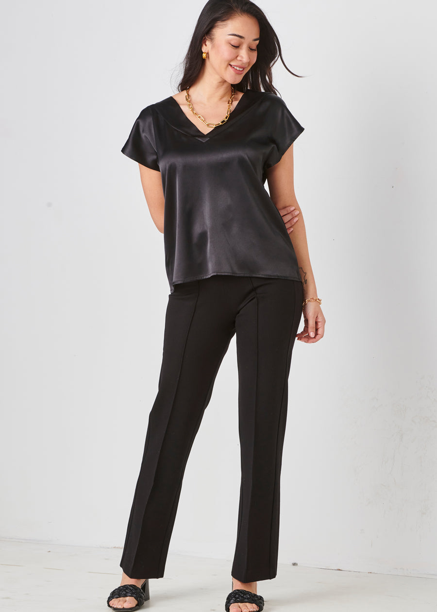 Satin Cap Sleeve Top