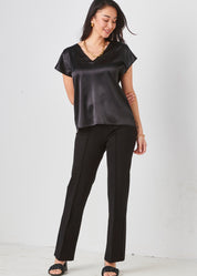 Satin Cap Sleeve Top