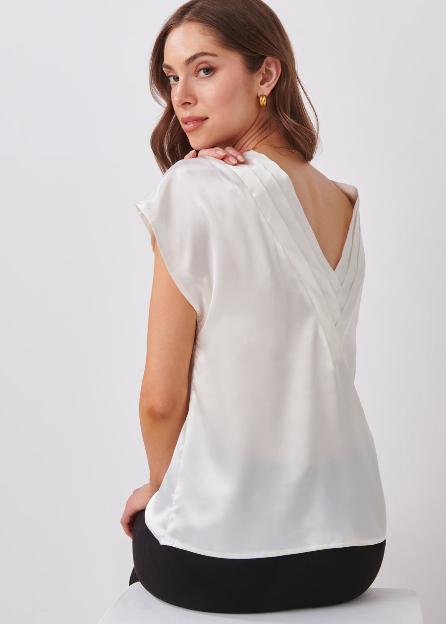 Satin Cap Sleeve Top