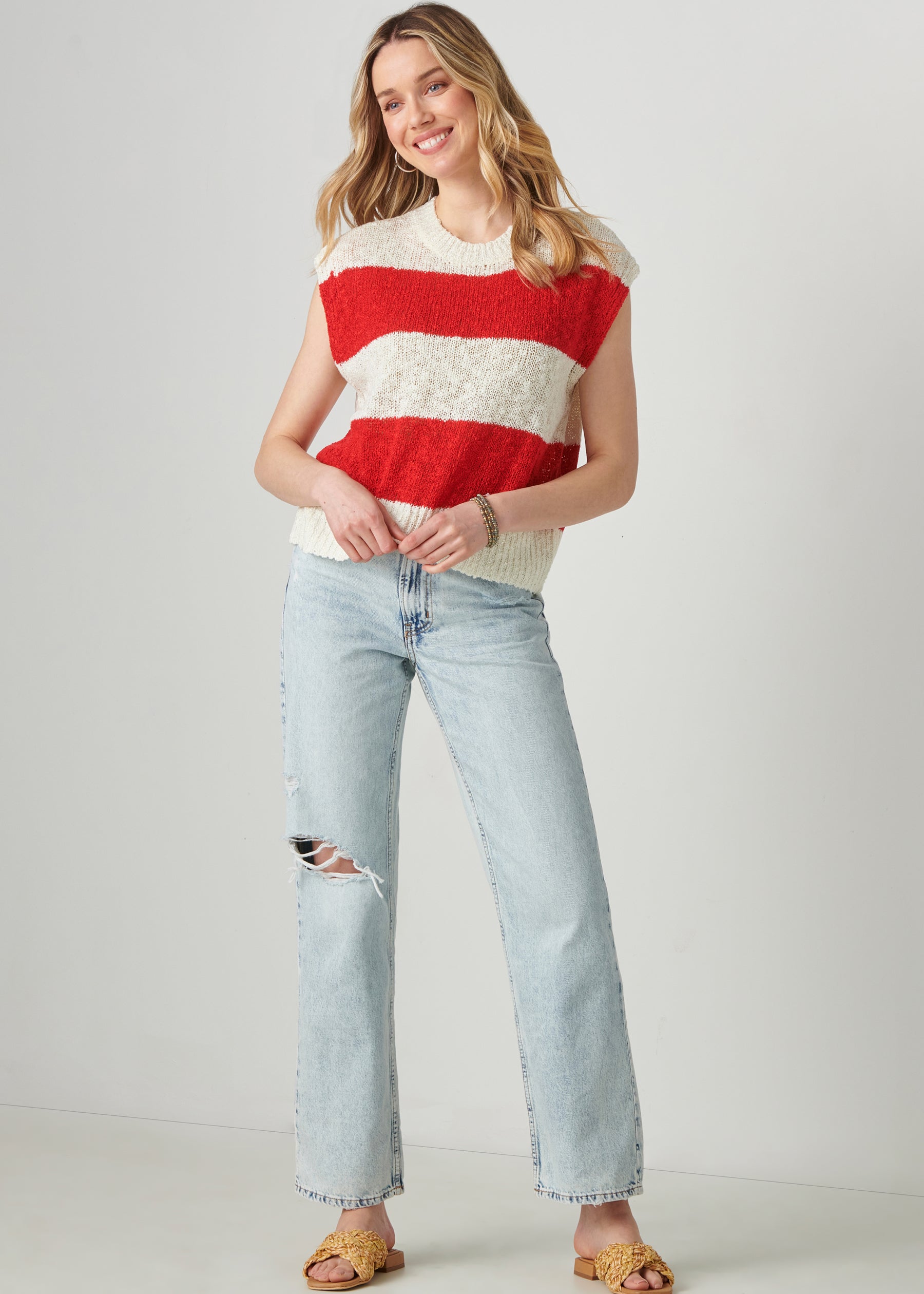 Cap Sleeve Knit Sweater