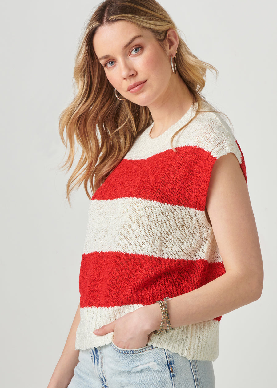 Cap Sleeve Knit Sweater