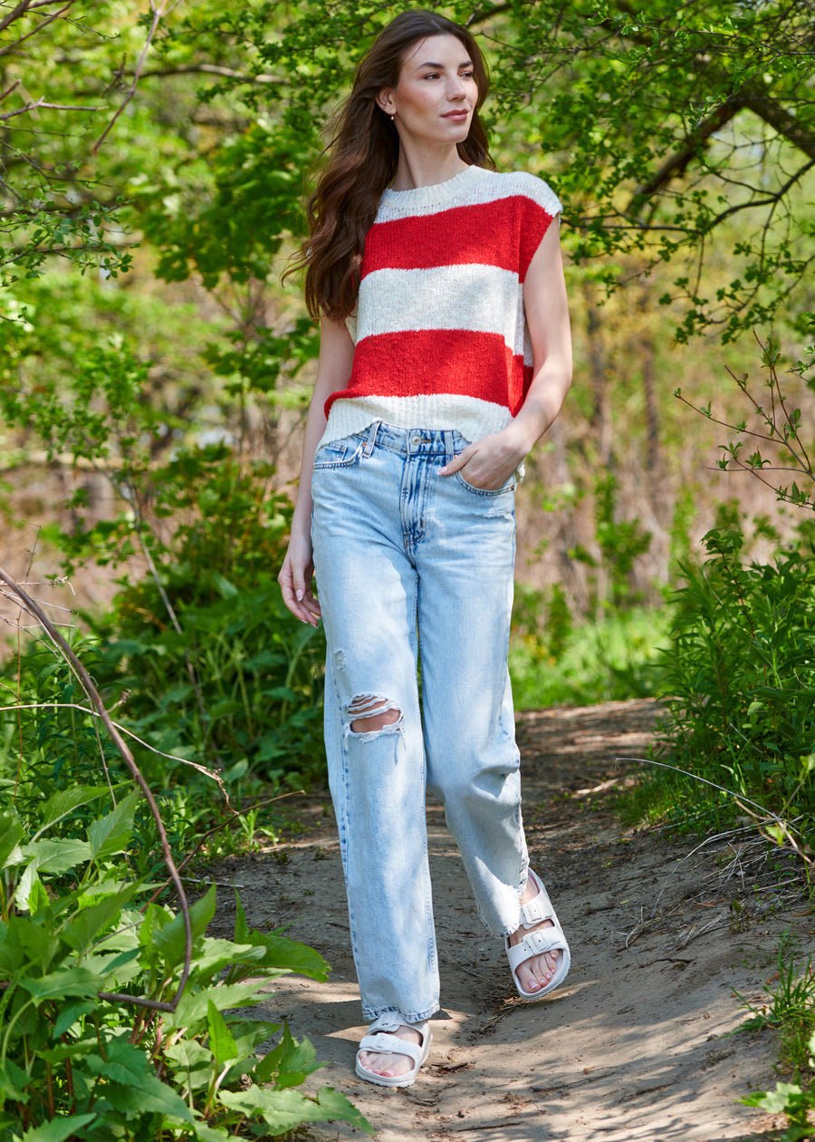 Cap Sleeve Knit Sweater