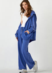 Oversized Hooded Fleece Cardigan