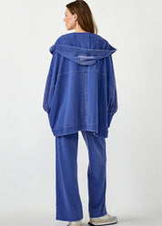 Oversized Hooded Fleece Cardigan