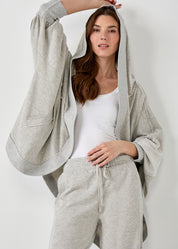 Oversized Hooded Fleece Cardigan