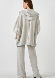 Oversized Hooded Fleece Cardigan