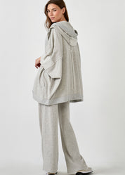 Oversized Hooded Fleece Cardigan
