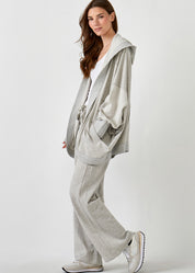 Oversized Hooded Fleece Cardigan