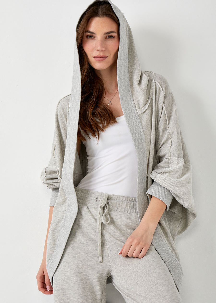 Oversized Hooded Fleece Cardigan