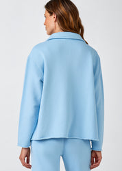 Cotton French Fleece Johnny Collar Shirt