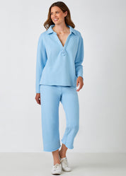 Cotton French Fleece Johnny Collar Shirt